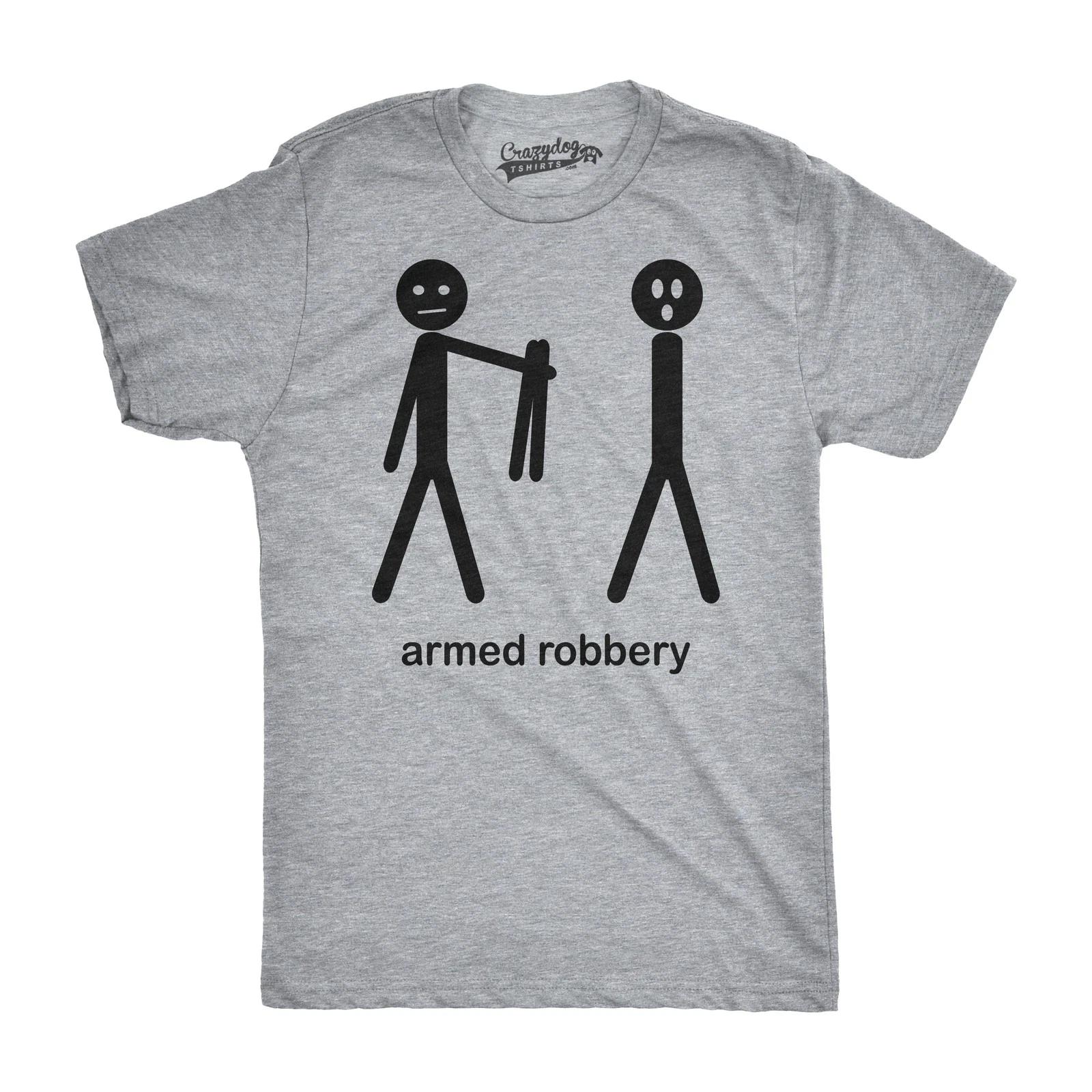 Mens Armed Robbery Funny Stick Figure Drawing Sarcastic Hilarious T shirt XXXXL