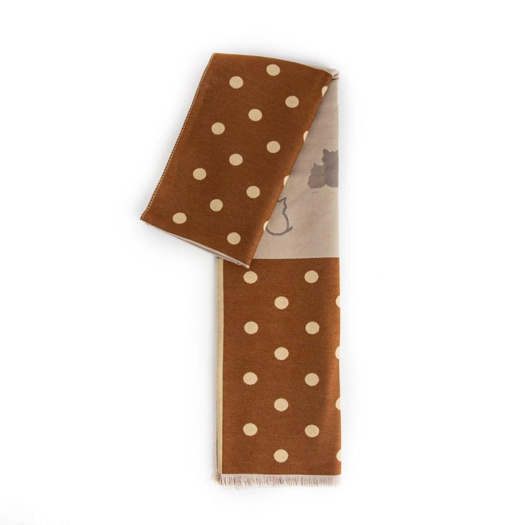 2024 Women's Polka Dot Plaid Scarf Shawl: Thickened Winter Dual-Use Neck Warmer, Age-Reducing, Versatile.