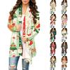 Damen Lässiger Langarm-Strickjacke mit Weihnachtsdruck für festliche Feiertagskleidung