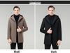 Brand Men's Korean-Style Wool Hooded Mid-Length Double-Faced Wool Down Coat Windbreaker