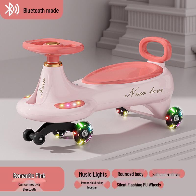 Children's Twist Car with Silent Wheels - Ages 1-8 & Adults, Anti-Rollover and Anti-Fall Scooter Toy