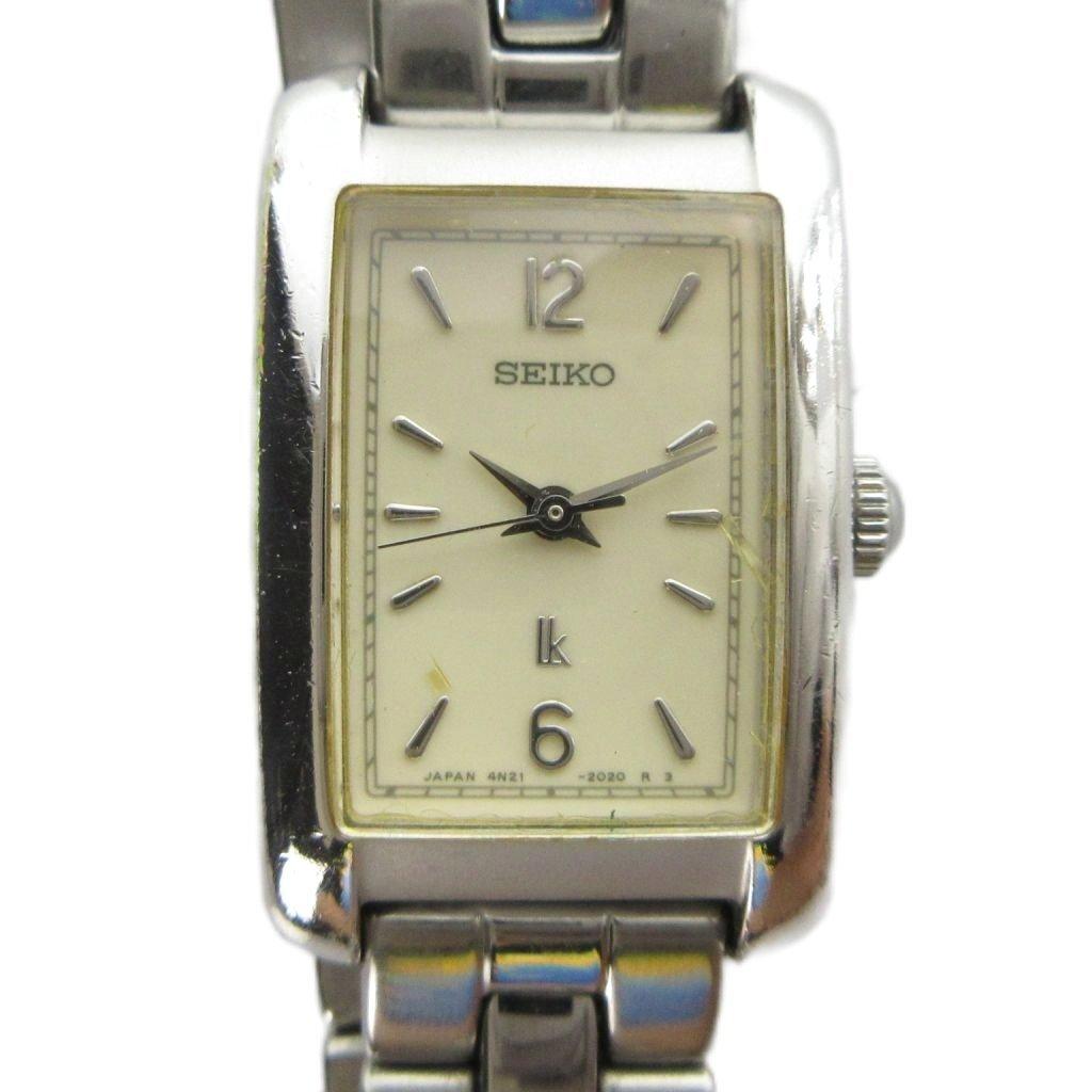 SEIKO Lukia Quartz Watch Square Silver Color 4N21-5260 GY18/MQ Women's