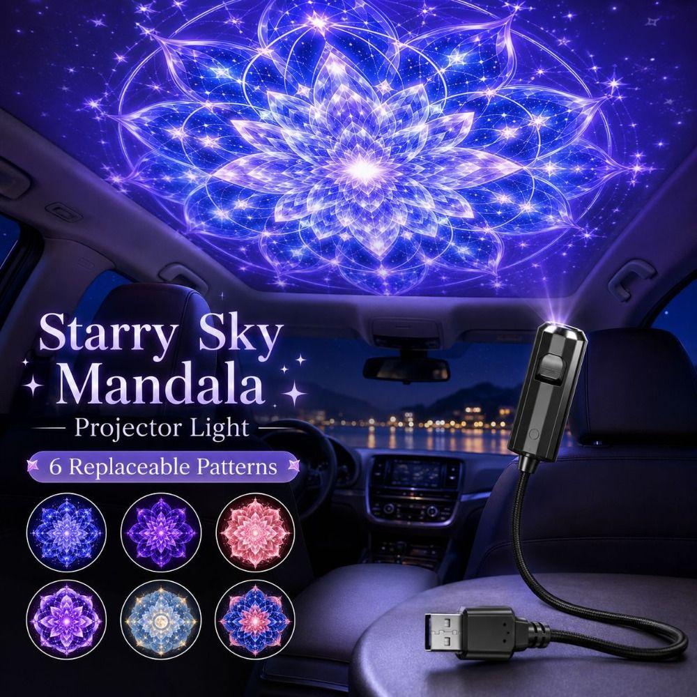 360 Degree Rotating Dreamy Starry Sky Projector USB Powered Interchangeable Slides USB Plug Projection Lamp Flexible Neck