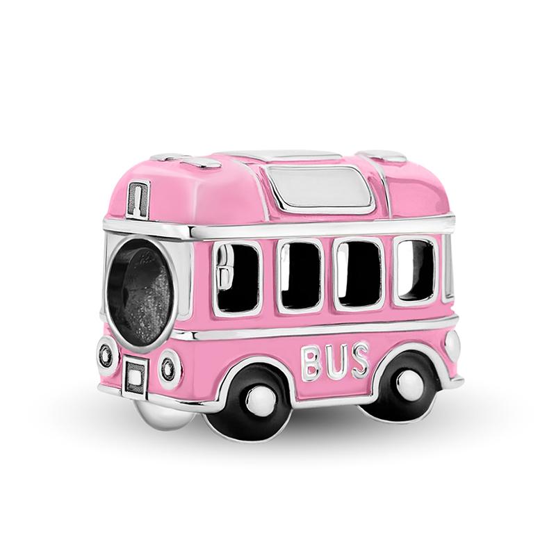 Copper Pink Flower Travelling Mum Sisters Tower Camera Charm Pendant For Bracelets Diy Women'S High Quality Jewelry