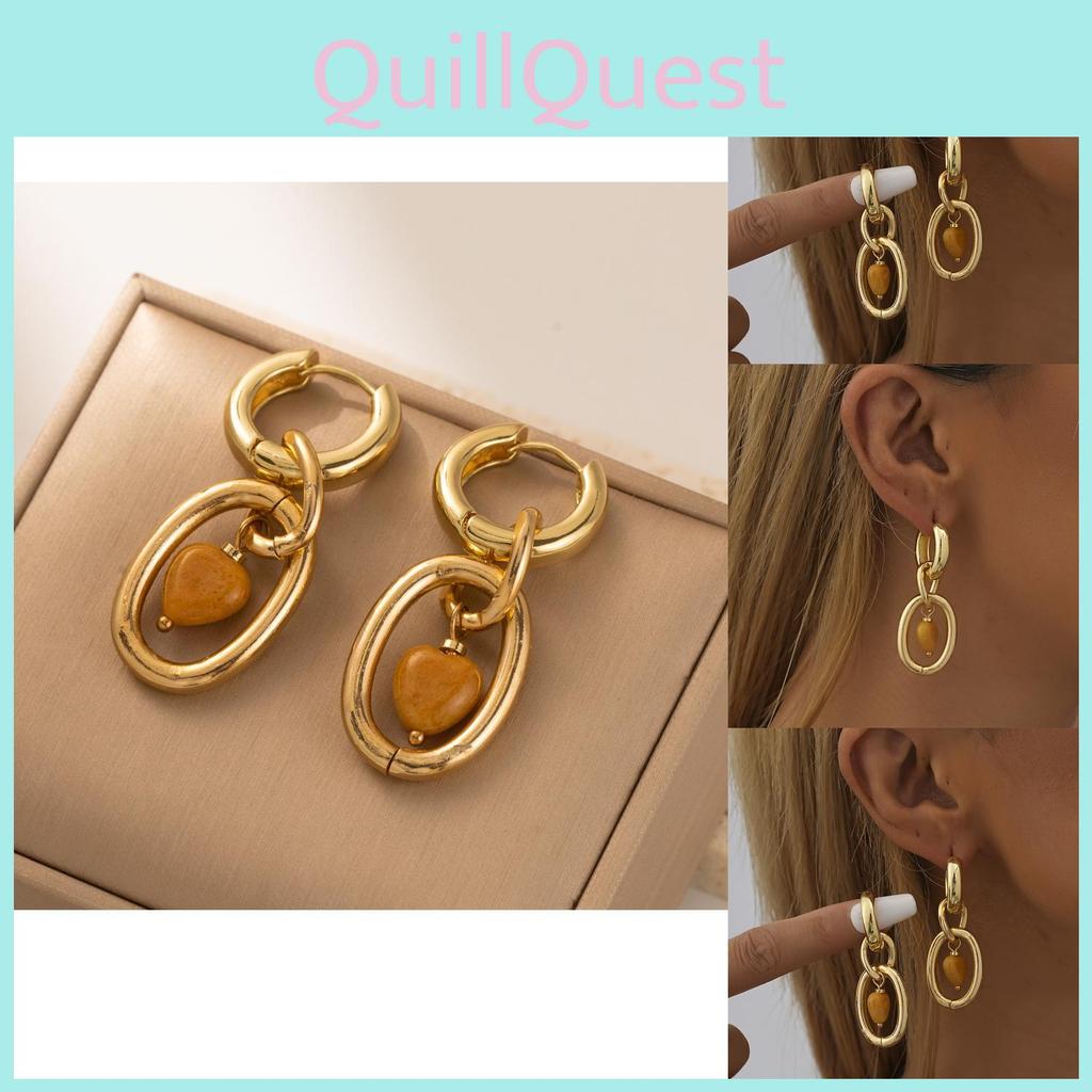 Modern Fashion Heart Shaped Earrings With Gold Plating Women For