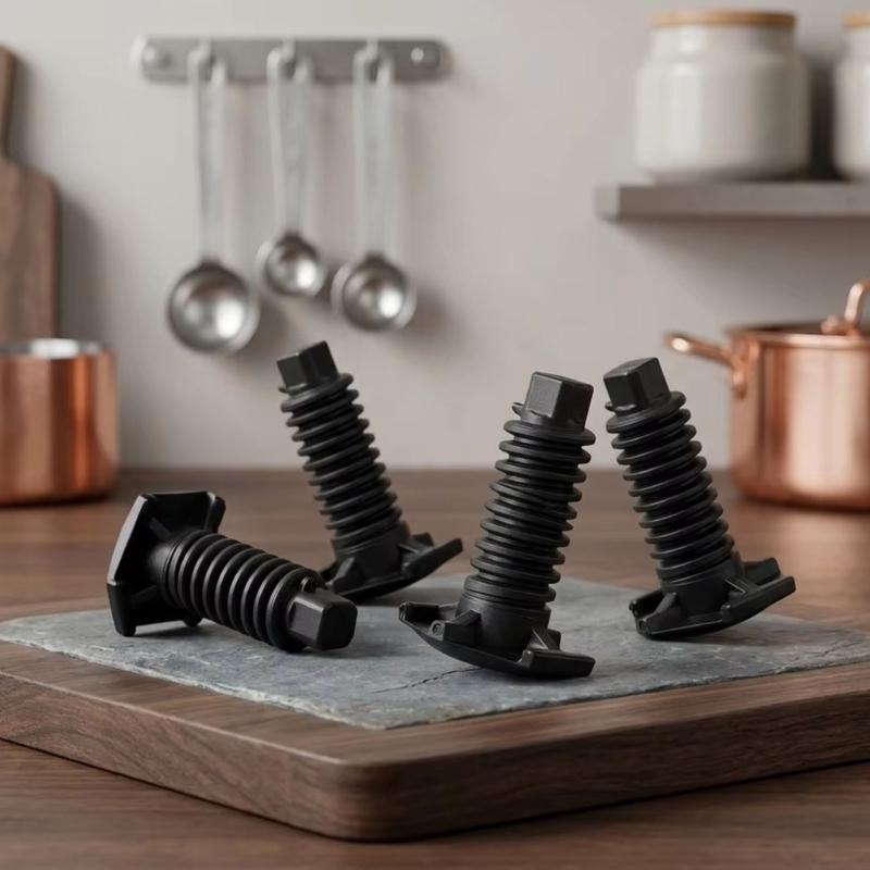 Threaded Range Support Leg Replacement Set, 4 Pack Stove Oven Leveling Feet with Wide Base and Adjustment End for Replacing Worn Appliance Foot Parts