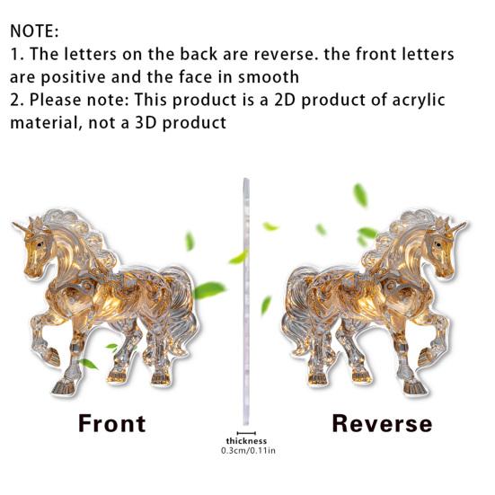 2D Acrylic Horse Pendant Flat Cartoon Horse Pendant Keychain Charm Colorful Horse Ornament for Backpack Christmas Tree Decoration