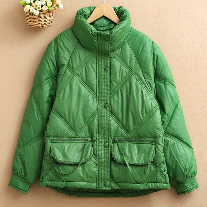 Lightweight Warm Cotton Jacket Women Winter Loose Fit Short Coat Fashion Outwear