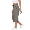 Women Drawstring Elastic Waist Capris Pants with Side Pockets Loose Fit Lightweight Cropped Trousers for Daily Wear