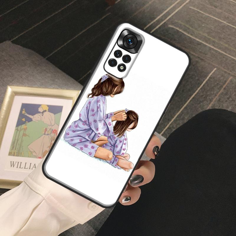 Mom and Daughter Funda For Xiaomi Redmi Note 13 14 Pro 9 10 11 12 Pro 10S 11S 12S Redmi 13C 10C 12C 14C Case