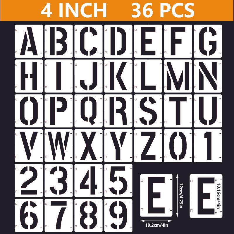 Hollow Interlocking Letter & Number Stencils for Kids' DIY Wall Painting & Graffiti