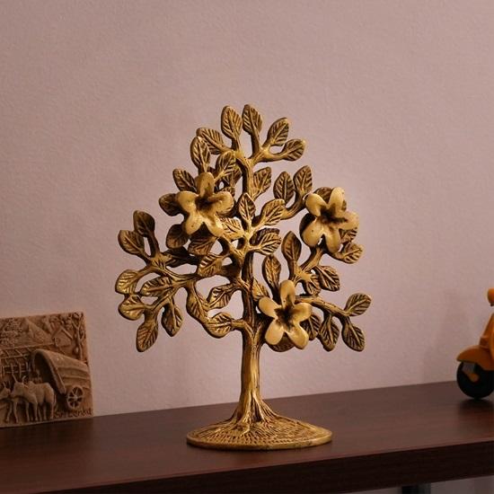 Pure Brass Kalpavriksha Tree Showpiece Tree of Life Home Decor Gift for Good Luck Vastu and Fengshui Best In Living Room Table Decoration