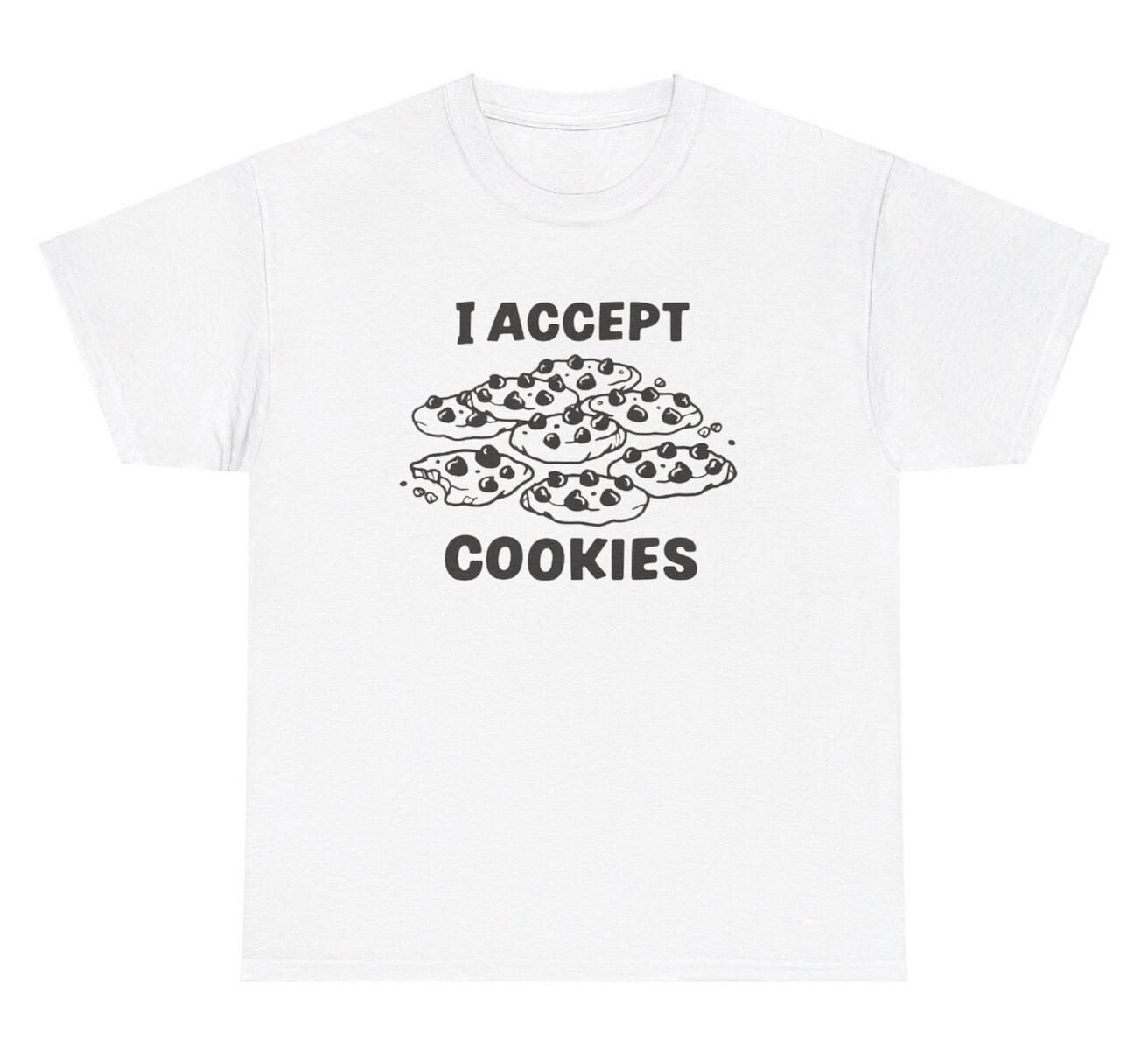 I Accept Cookies T Shirt Funny Computer Engineer Major Joke Gag Gift Tee L