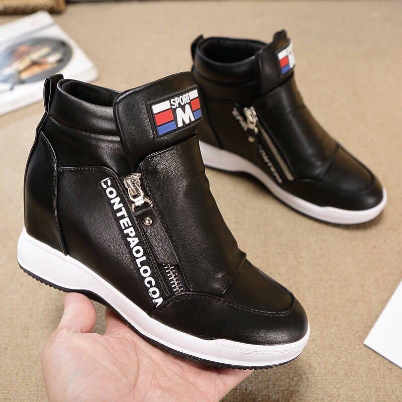 Creștere înălțime interioară pantofi de damă primăvară și vară pantofi sport pantofi casual versatili de damă pantofi cu toc wedge pantofi simpli