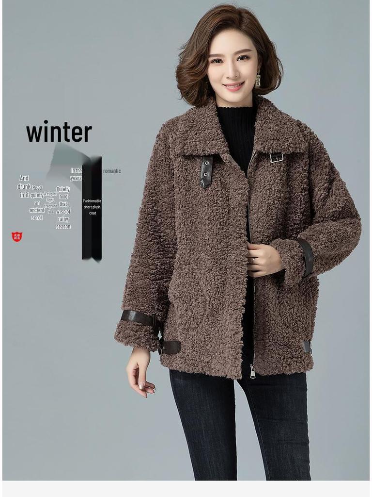 2024 Stylish Women's Shearling Coat - Versatile Lambswool Fleece Jacket for Autumn and Winter