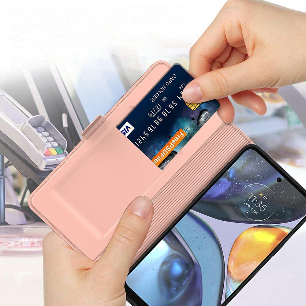 Etui dla Motorola Moto G56 5G Wstrząsoodporna wewnętrzna powłoka TPU Skórzany pokrowiec na telefon Przegródka na karty