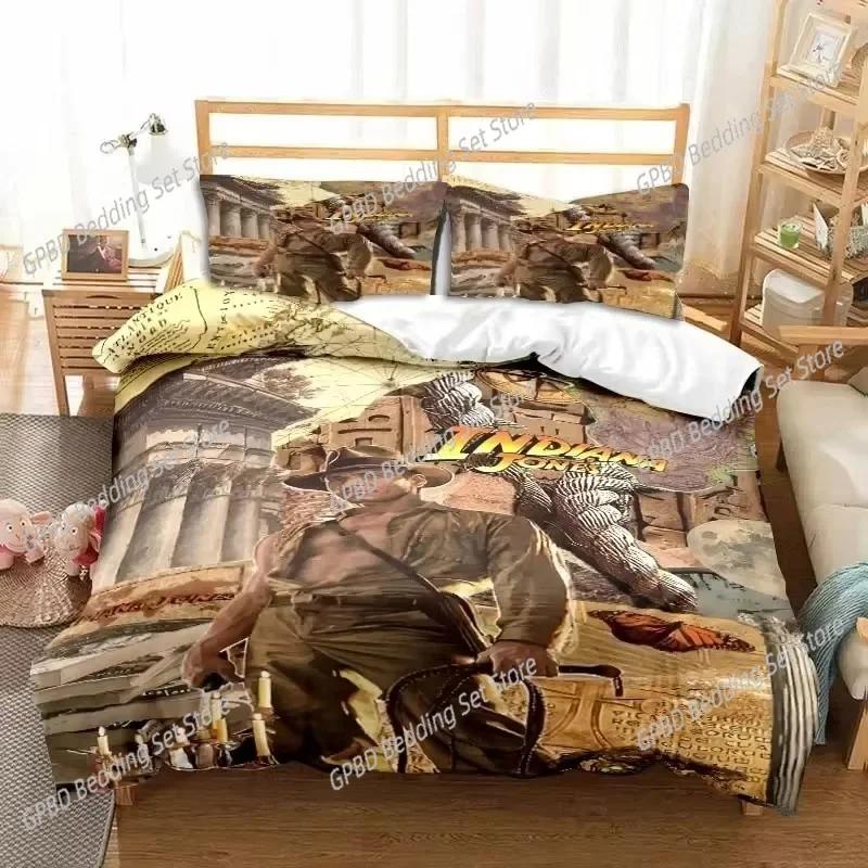 Indiana Jones The Dial of Destiny Stylish 3D NEW Duvet Cover Pillowcase Bedding Set Adult Boy Girl Bedroom Single Double Large