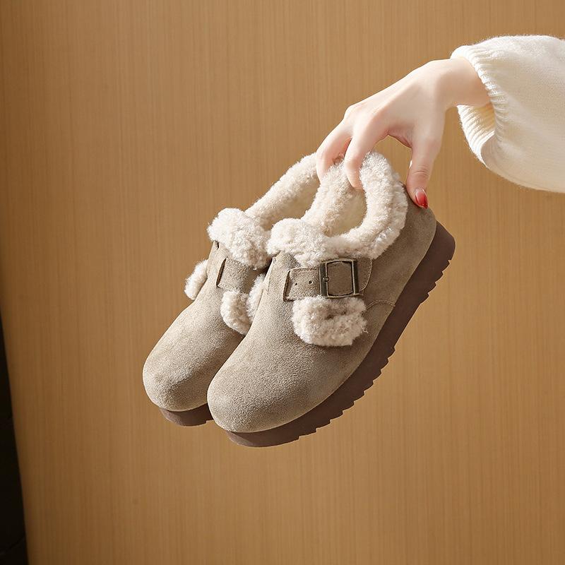 2025 Winter New Boken Shoes with Velvet Korean Edition Female Student Board Shoes Sports Warm Casual Shoes