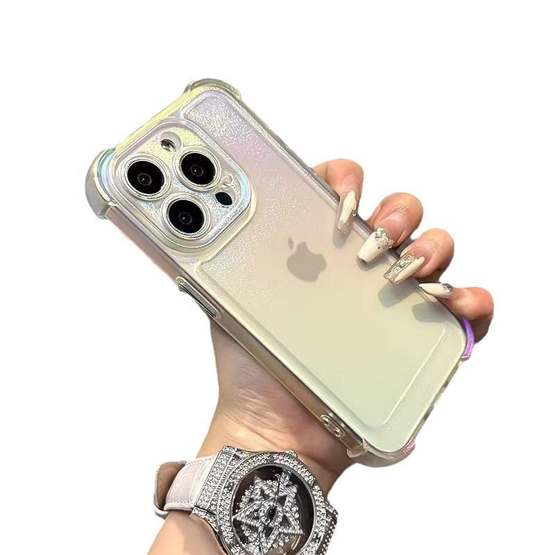 For Apple 16Pro Laser Colorful Phone Case for IPhone 15 Four Corner Airbag Anti Drop 14 Matte Protective Cover