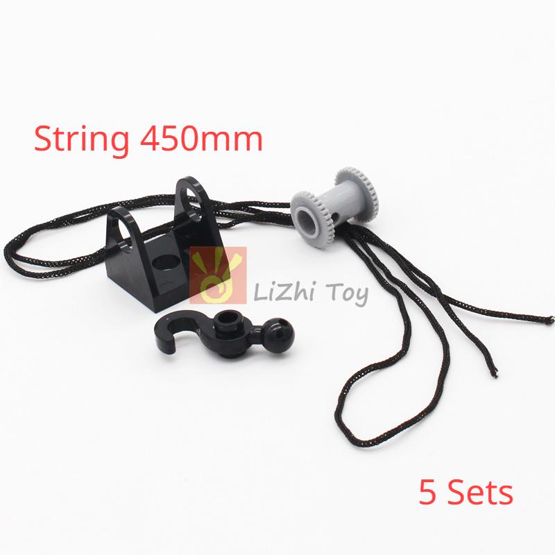 Building Blocks Bricks String Reel 2X2 Drum Holder High-Tech 2584 2585 Compatible With Hook Tow Ball 30395 Engineering Machinery