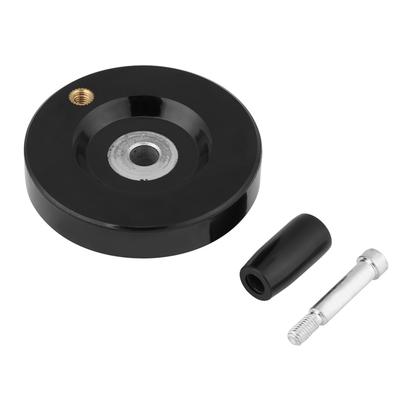 1 Pcs Black Lathe Milling Machine Rear Ripple Hand Wheel With Revolving Handle(8 X 63mm)