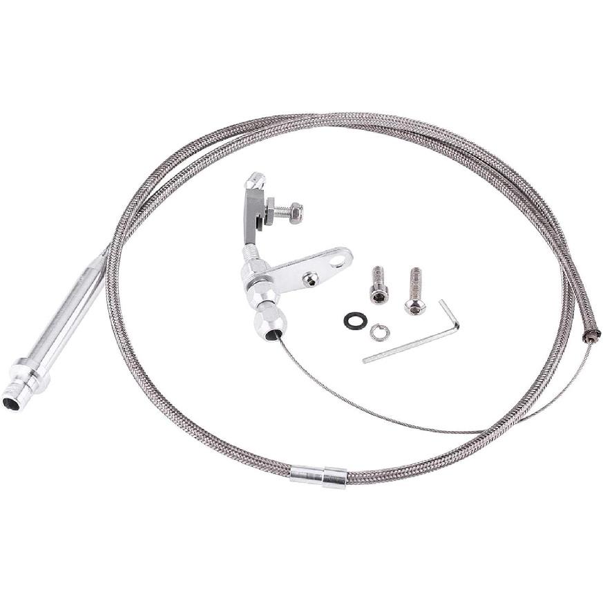 Kick Down Cable, Stainless Steel Braided Kick Down Cable Detent Kickdown For TH350