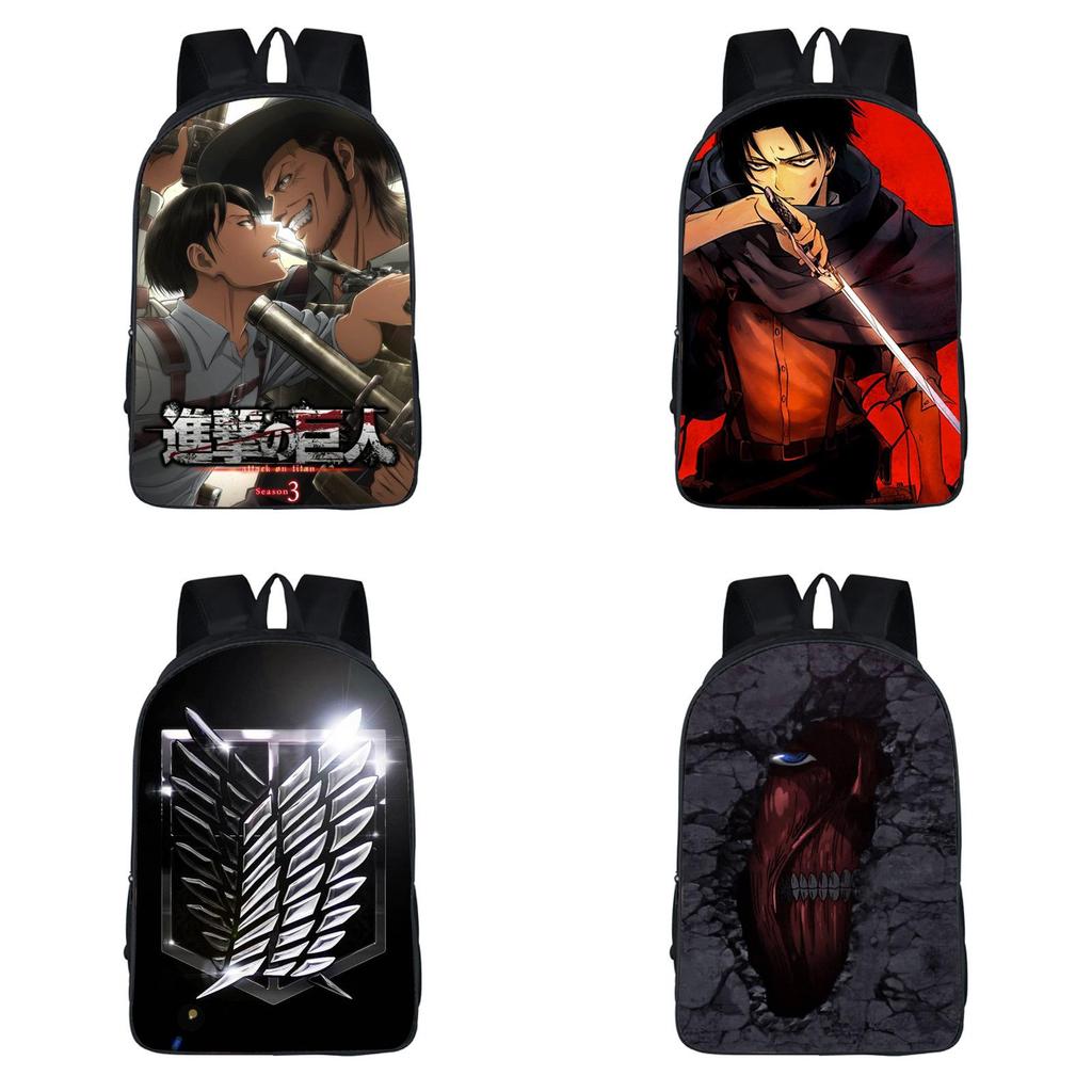 Stylish Anime Attack On Titan Zipper Backpack With Large Capacity For Students And Fans