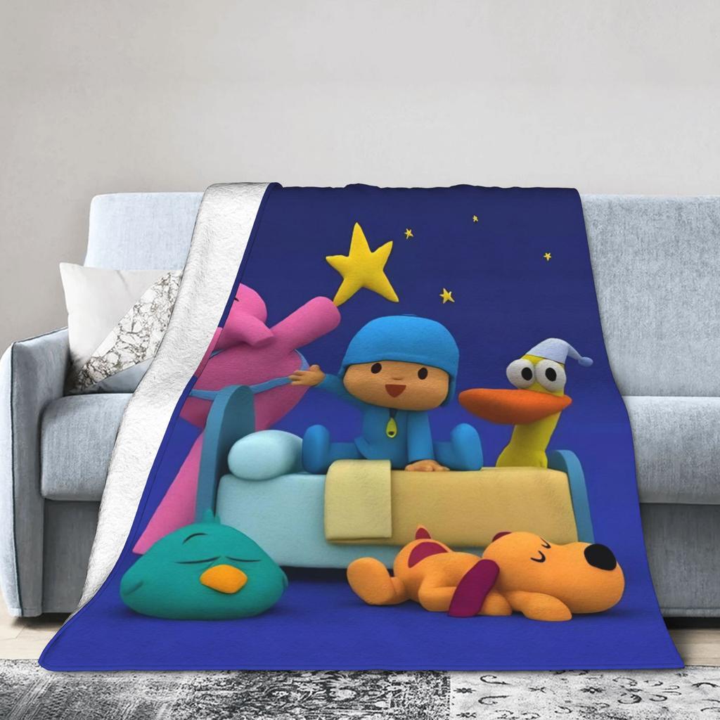 P-POCOYO Elly Coperta in Peluche Bambino Coperta Plaid in Flanella per Divano Poltrona Divano Letto Calda Morbida Personalizzata Fai da Te Qualità Copriletto