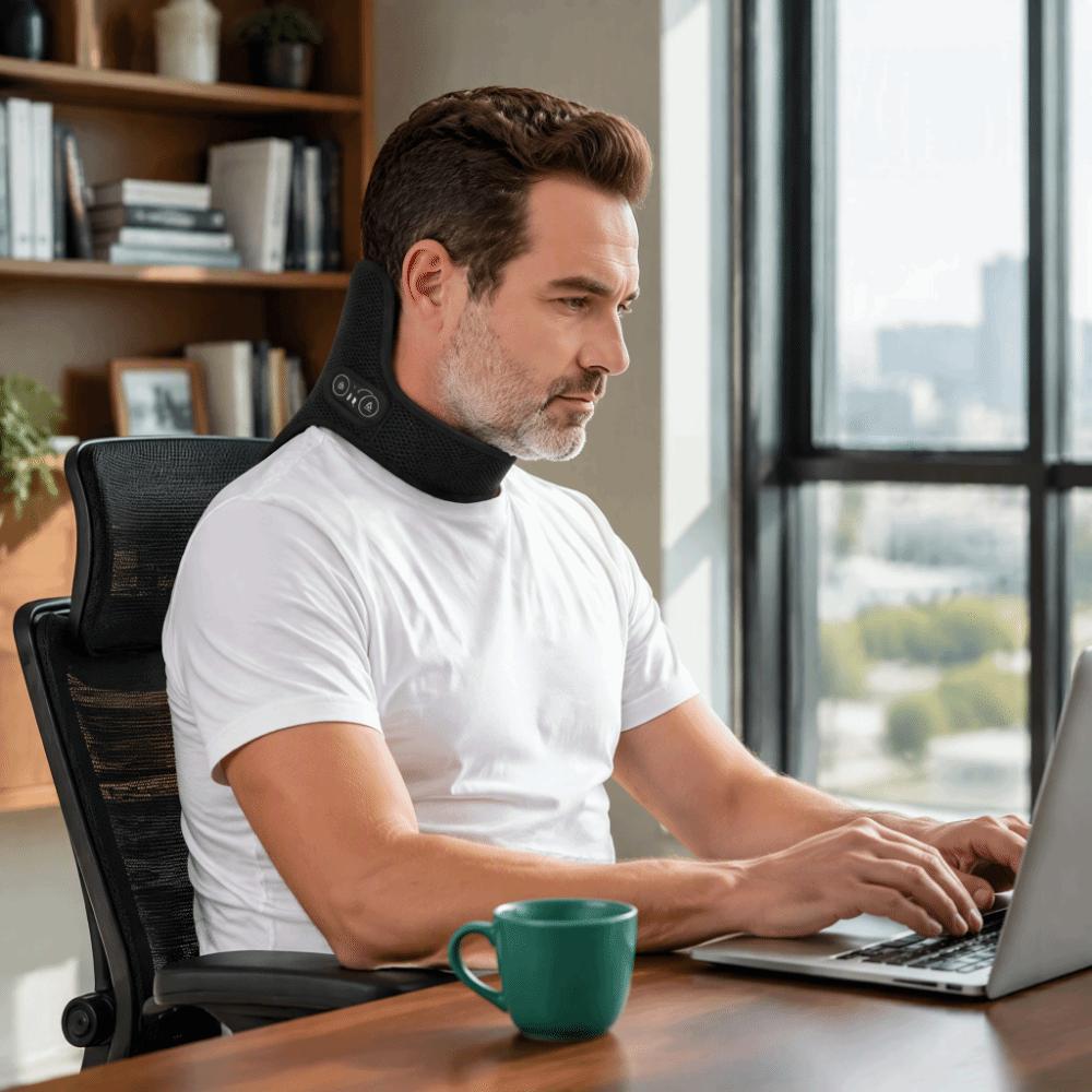 3000mAh Neck Massager Vibration Massage Neck Brace Neck Heating Wrap  Cervical Discomfort