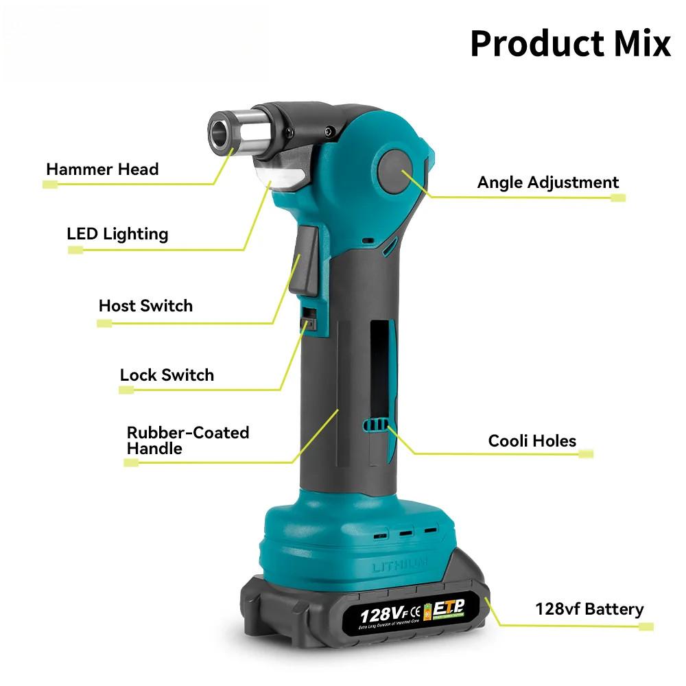 2100RPM Portable Woodworking Efficient Power Tool Brushless Electric Auto Hammer Drill Angle Adjustable Cordless Screwdriver