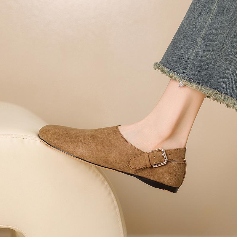 

Krazing Pot коровья замша нубук летние размер 46 размер 45 обувь для отдыха женские круглый носок европейский дизайн балетки 45 коричневый