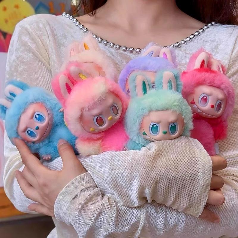 Kreslená plyšová hračka Labubu V3 Plněná anime vinylová tvář Láska Klid Panenka Labubu Přívěsek na tašku Klíčenka Dárky k narozeninám Dívka