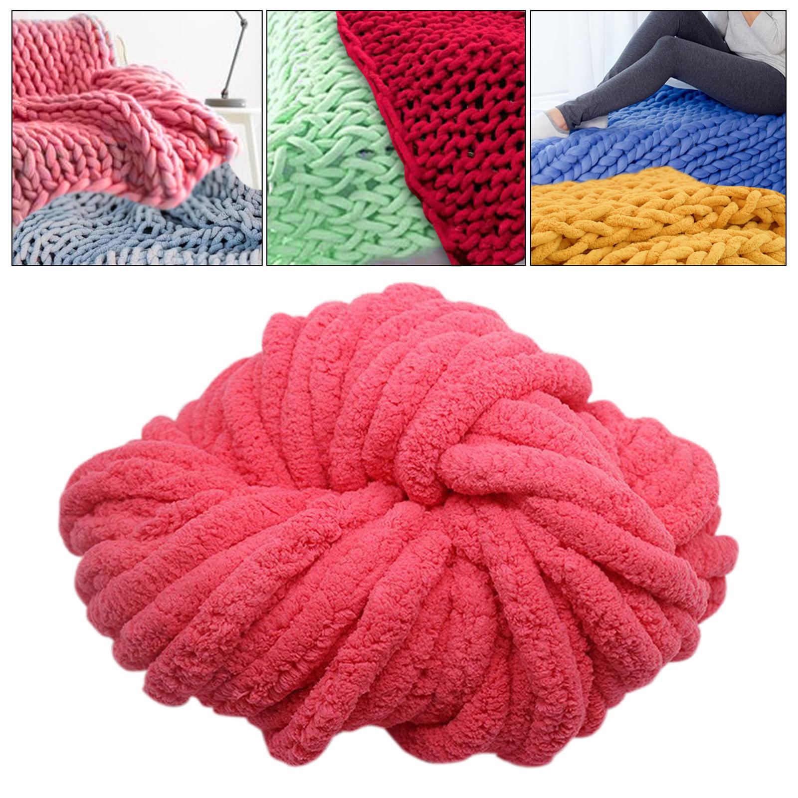 

Толстая пряжа синель, моющаяся, мягкая, плюшевая пряжа, гигантский калибр 7, объемная пряжа для ручного вязания, одеяла, шарфа, поделок, вязания крючком красный