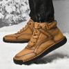 New Men's Outdoor Casual Shoes 2024 High Quality Running Shoes Handmade Leather Sneakers Comfort Breathable Winter Warm Boots