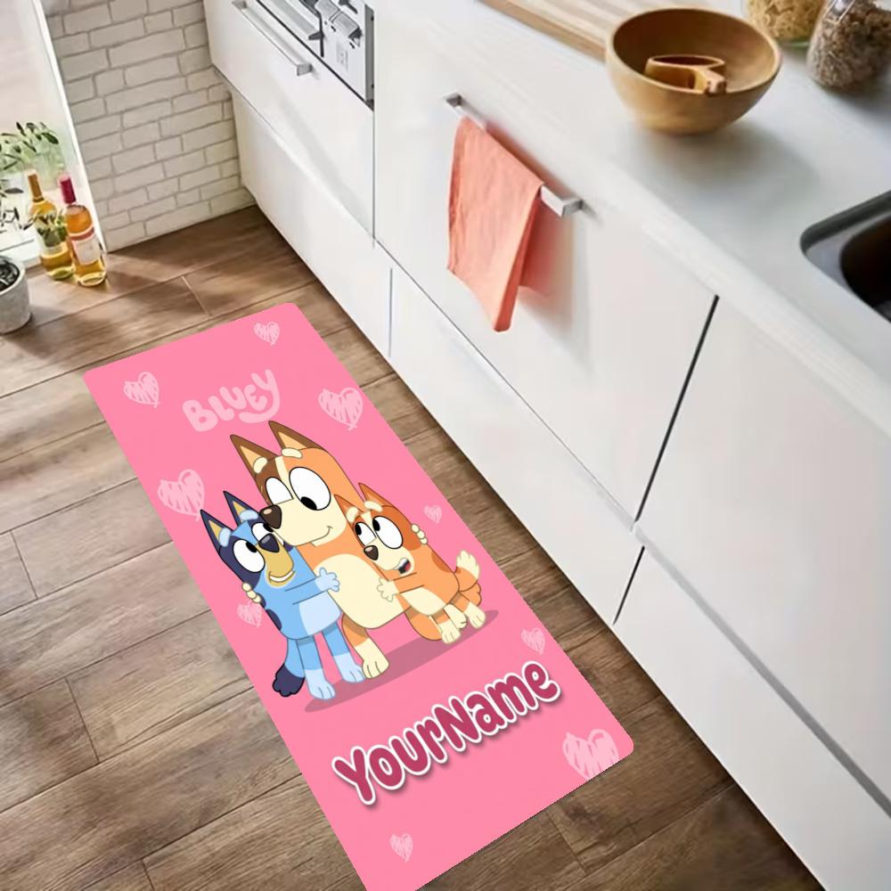 Bluey Customize Your Name Kitchen Rug Runner Rug Laundry Mat Hallway Entryway The Best Gift Choice