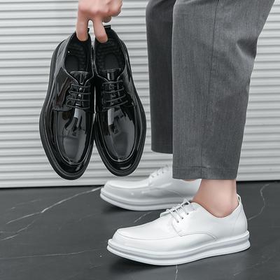 Herren Weiße Derbys Kleid Formell Business Lackschuhe Herren Gentleman Stil Smoking Hochzeit Blazer Sattel Freizeitschuhe Große Größe