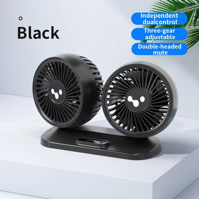 Car Mounted Electric Fan 12v/24v Small Car Large Car Usb Interface Powerful Dual Head Electric Fan For Home And Car Use