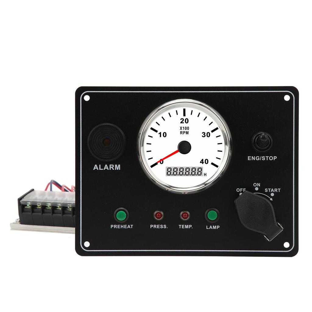 Přístrojový panel lodi s tachometrem Multifunkční 4000 ot/min Zastavení motorů Start ON OFF Alarm teploty vody Vodotěsný IP67