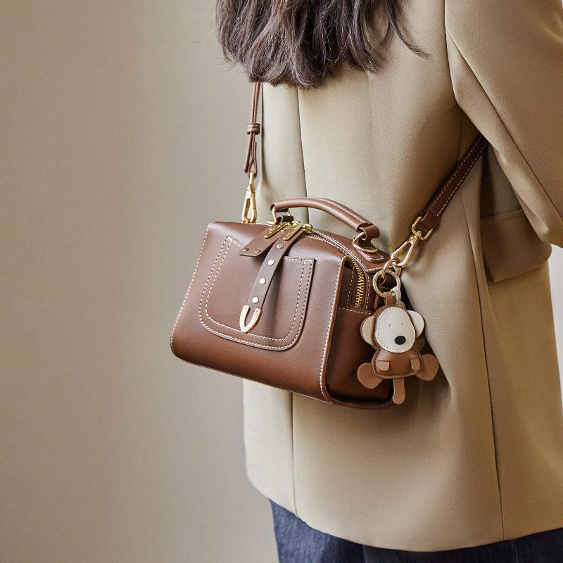 Mrs. Qiao Bag Women 2025 New Crossbody Bag Women's Bag Autumn Winter Boston Shoulder Bag Genuine Leather Handbag Pillow Bag