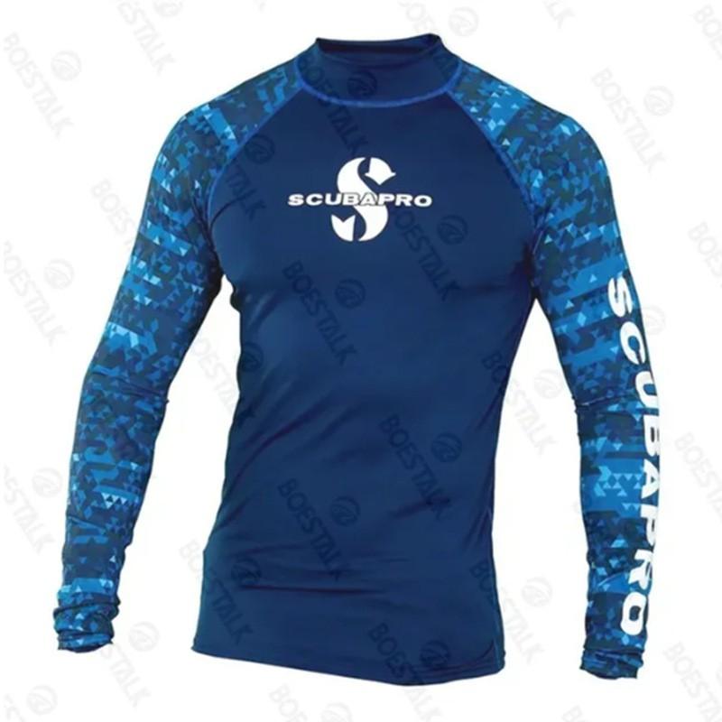 Rash Guard Manica Lunga Protezione UV per Surf, Immersioni, Nuoto, Sport Acquatici, Costume da Bagno Solare