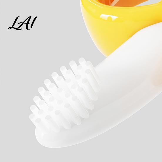 Baby Grasping Toys Banana Silicone Teether Toothbrush Chew Toy with Raised Particles Food-Grade Gum Massaging Teethers BPA-Free Oral Care
