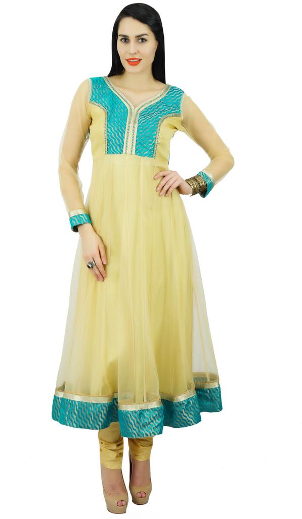 Bimba Women Long Flaired Designer Kurti Dress Kurta Party Wear Custom