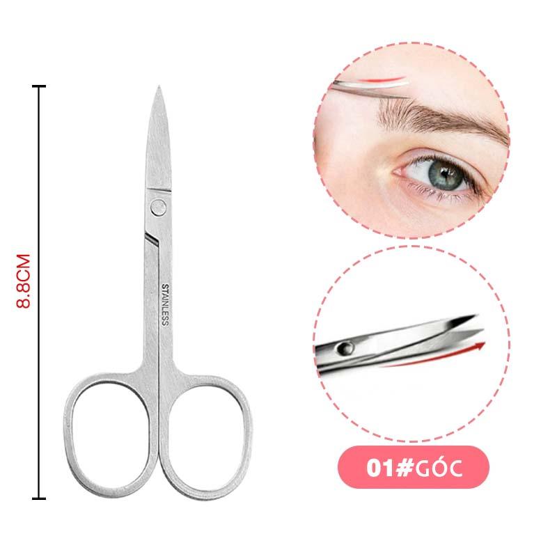 Ножницы для носа из нержавеющей стали, ножницы для бровей, безопасные ножницы с закругленными концами, ножницы с круглыми концами, женские ножницыМакияж 01# pointed nose