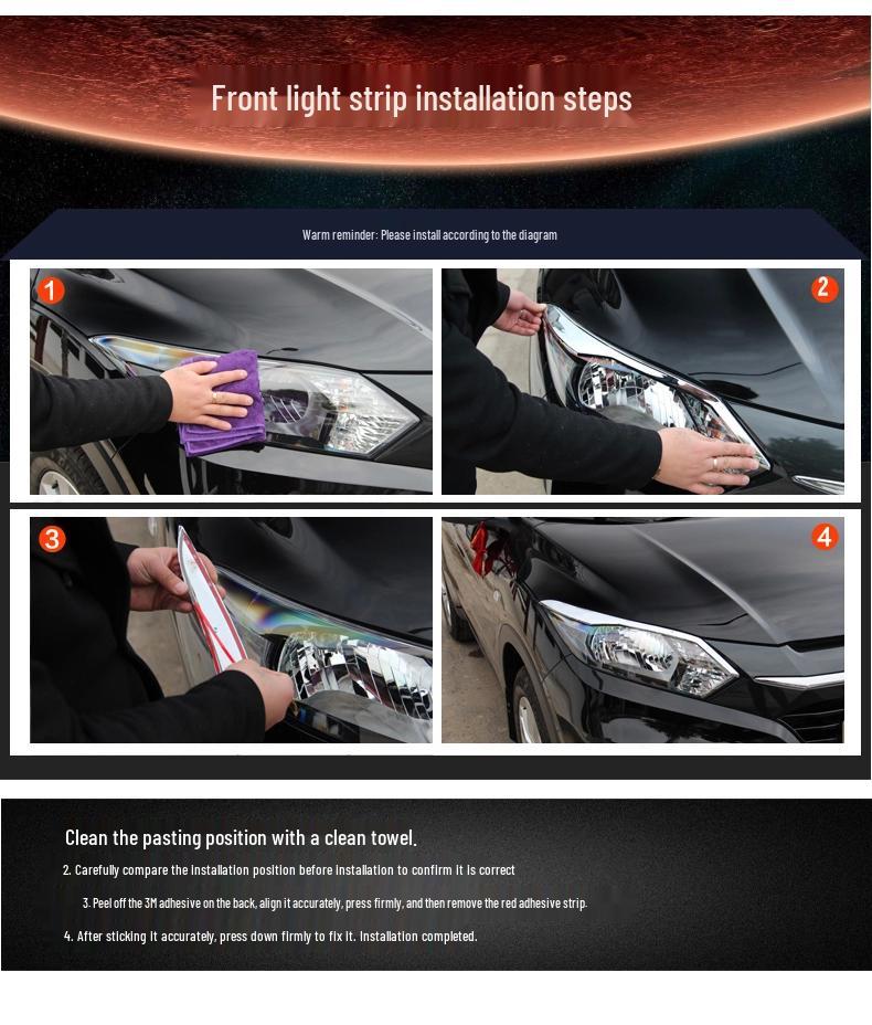 Otai Front Daytime Running Light Frame for 13-18 Jeep Cherokee Headlight Cover - Modified Car Accessory