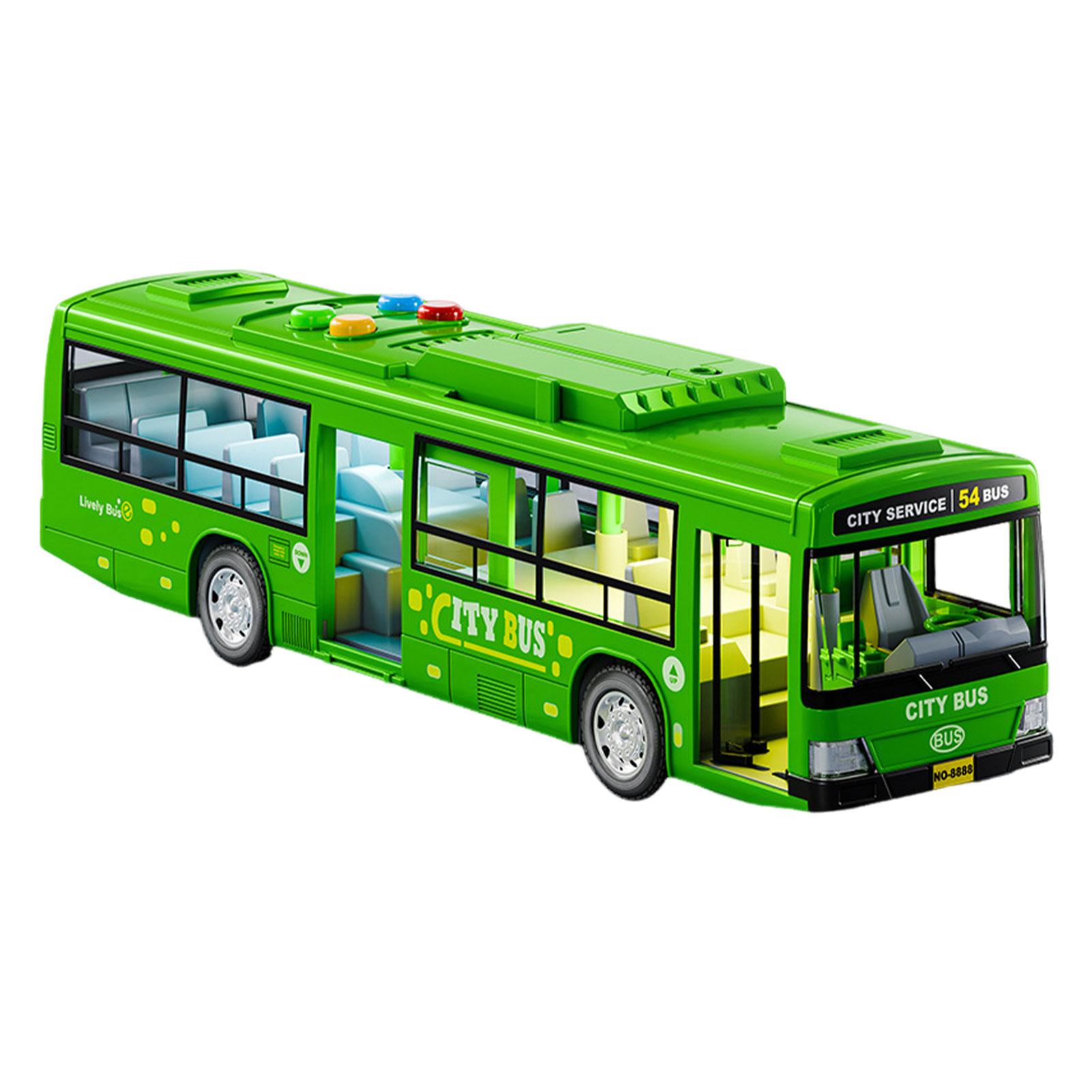 

Car Model Toy Realistic Sounds And Lights For Engaging Play Experience Childrens Large Bus Toy зелёный