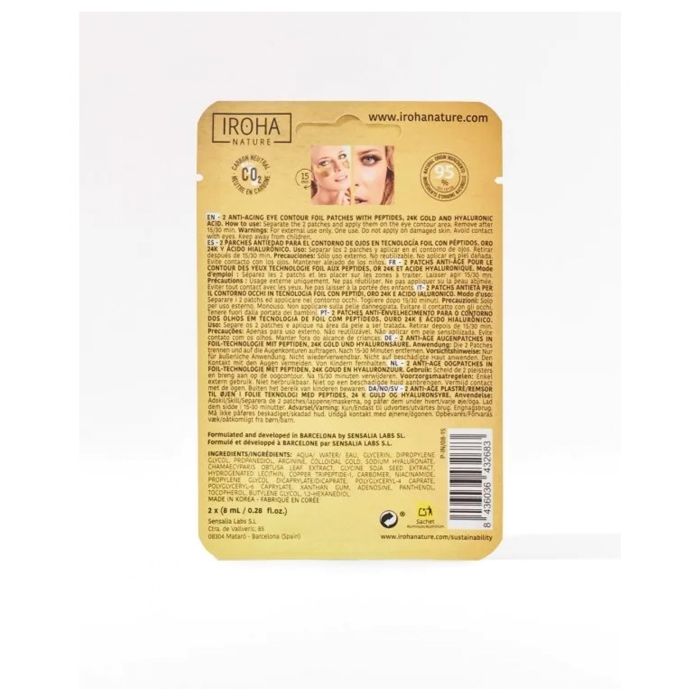 IROHA NATURE - Patchs anti-âge pour les yeux en aluminium 2 unités