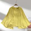 Fashion Long Sleeve Plus Size Women's Pullover Shirts Solid Temperament Summer Thin Casual Loose Tops Blouses Woman Round Neck Office Lady Shirt 26449