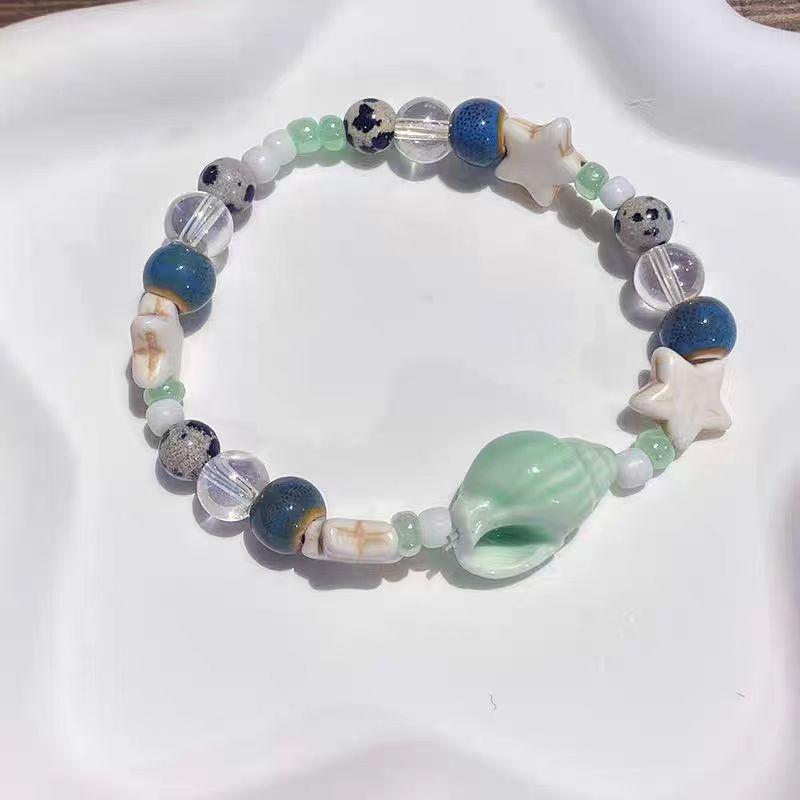 Handmade Ceramic Conch Bracelet Cartoon Korean Style Star Bracelets  Bead Cute Bead Bracelet Friend Jewelry Gift