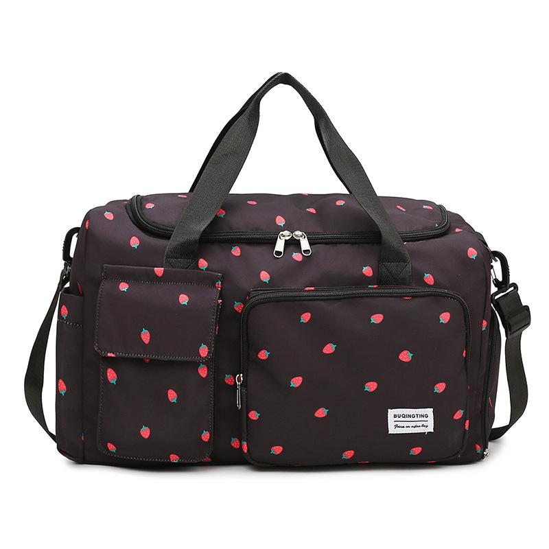 Strawberry Women's Yoga & Travel Bag - Wet/Dry Separation, Single Shoulder Handheld Storage