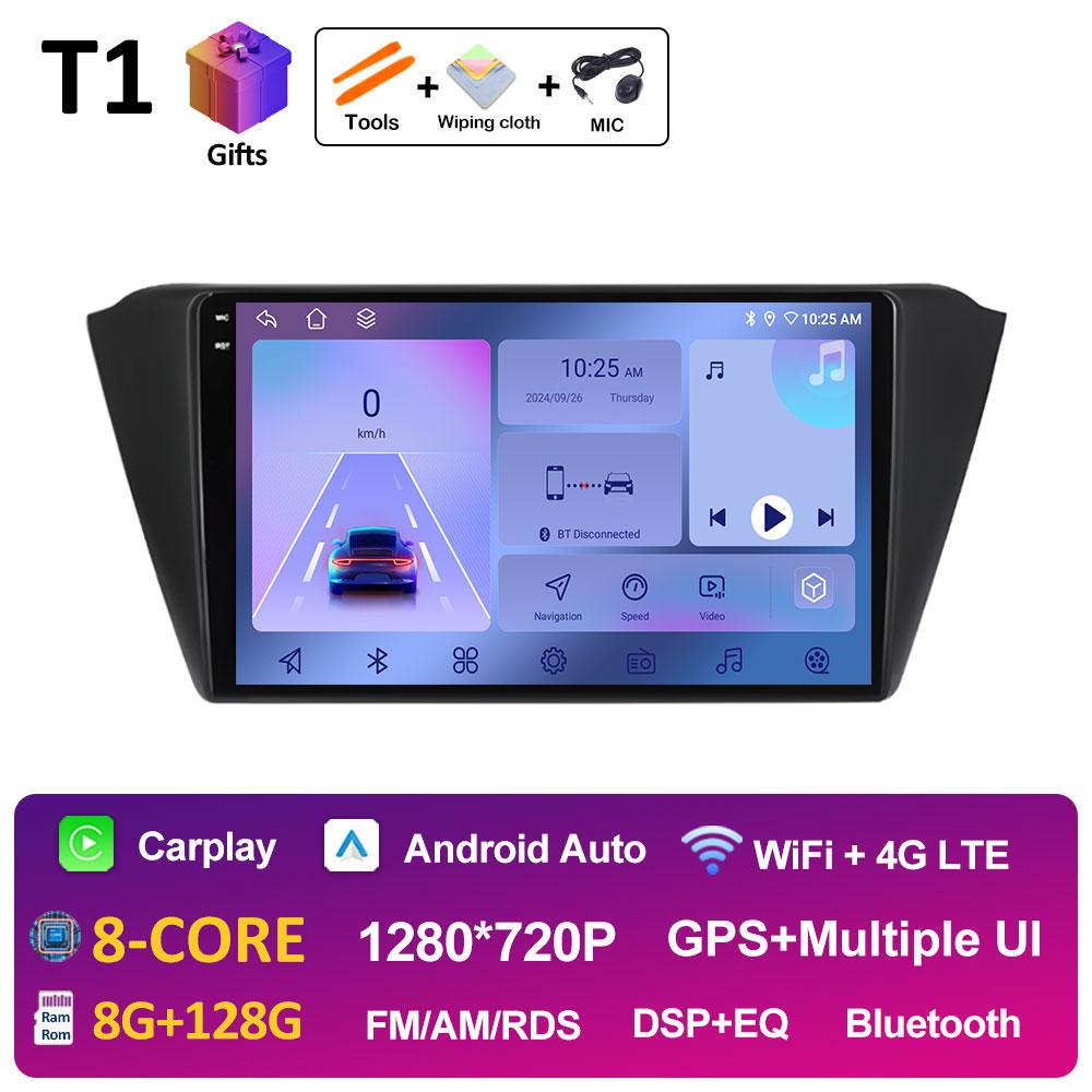 For Skoda Fabia 3 III 2015 - 2019 Android Intelligent System DSP Stereo QLED IPS Screen GPS Navigation Cooling fan WIFI No 2 din